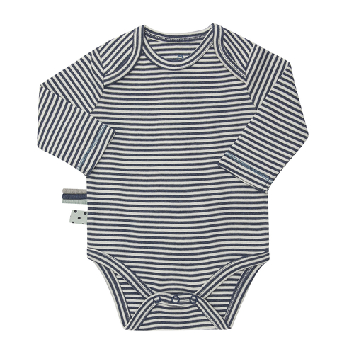OrganicEra Organic Long Slevee Baby Bodysuit, Striped