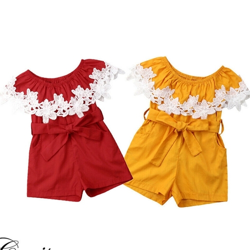 Hot Summer Newborn Baby Girls Romper Lace Flowers