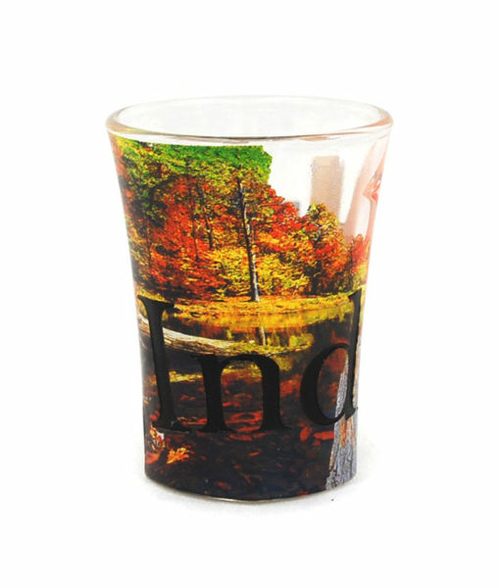 Americaware SGIND01 Indiana Full Color Etched  Shot Glass