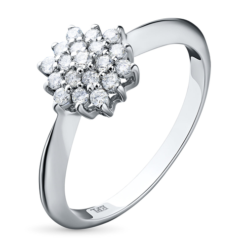 Sterling Silver Ring with 19 Round-Cut Lab-Created Diamonds 0.263