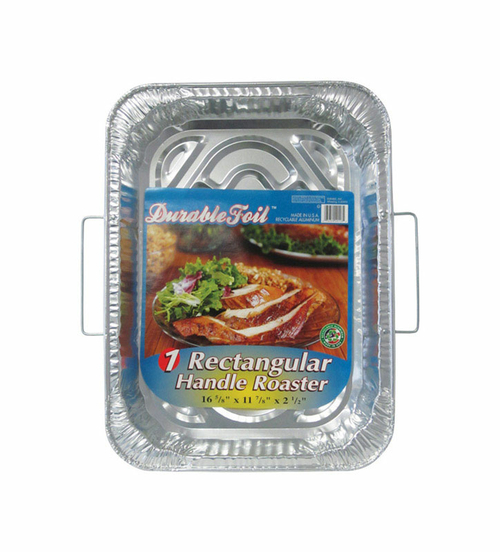 Home Plus 6392021 11.87 x 16.62 in. Durable Foil Roaster Pan with Hand