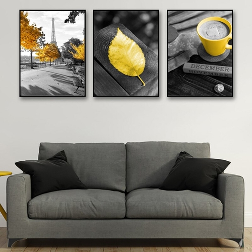 YelLeaf Poster Nordic Gray Canvas