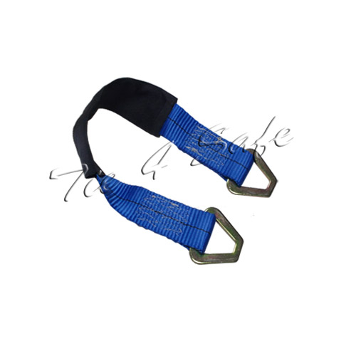 2 x 60 in. Axle Straps with Abrasive Sleeve & Delta Ring, Blue - 2