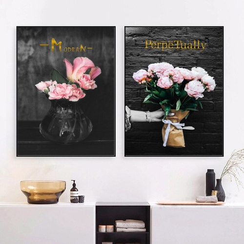 Rose Flower Landscape Quotes Wall Art