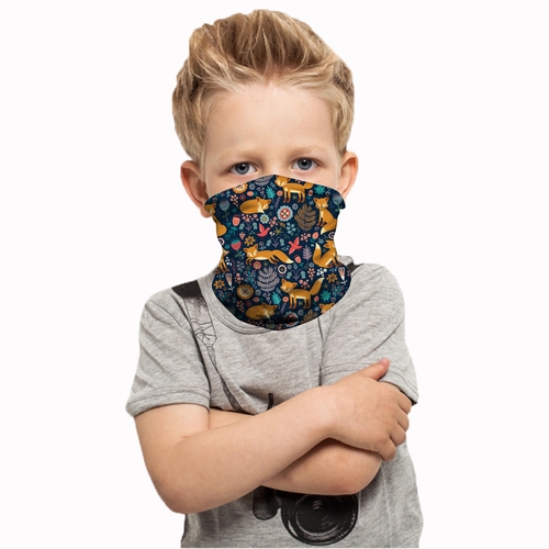 Neck Gaiter/Balaclava/ Scarf Headband & Face Mask For Kids (Fox)