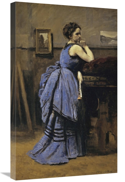 Global Gallery GCS-277125-30-142 30 in. Woman in Blue Art Print - Jean