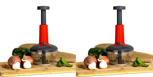 Manual Hand-Press Vegetable Chopper pack of 2