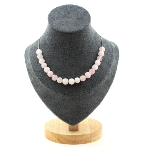 Rose Quartz 8 mm 20 beads necklace.