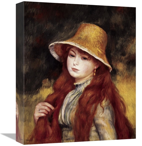 Global Gallery GCS-279700-16-142 16 in. Young Girl in a Straw Hat Art 