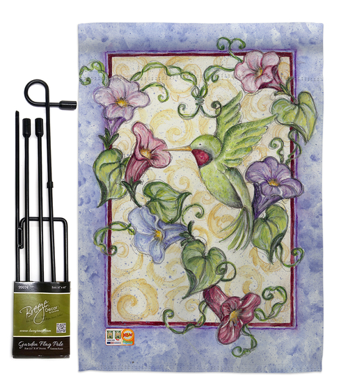 Breeze Decor BD-BI-GS-105035-IP-BO-D-US12-AL 13 x 18.5 in. Hummingbird