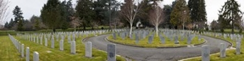 Panoramic Images PPI141693L Tombstones in a Veterans cemetery  Vancouv