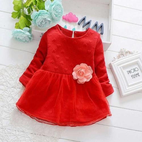 autumn princess dress Cotton long seven baby girl