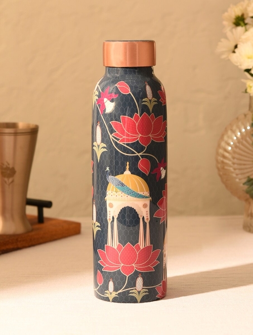 Multicolour Decal Printed Copper Bottle 900ml