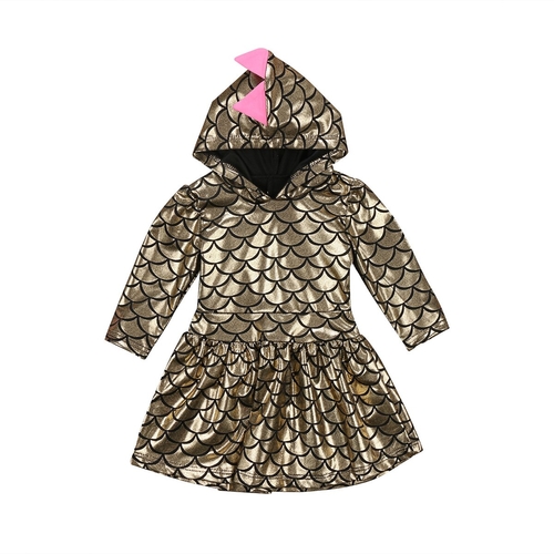 Shinning Fish Scale Print Gold Infant Baby