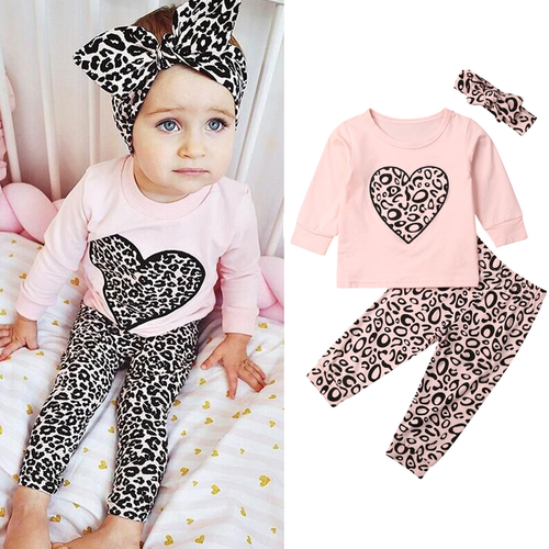 Autumn Cute Infant Baby Girls Clothes Sets 3pcs