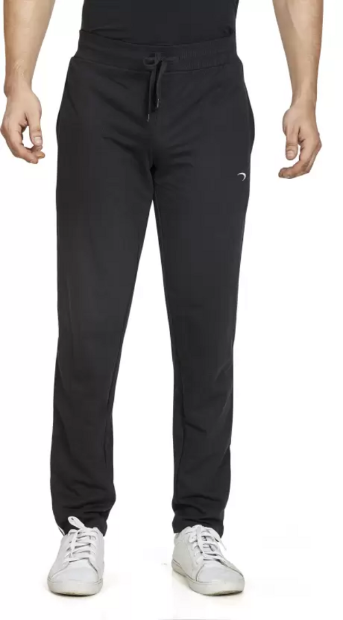 Main Men Solid Black Track Pants Size L image