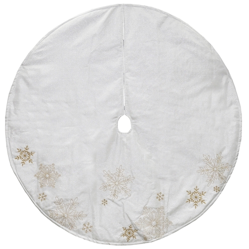 Northlight 34315071 48 in. Snowflake Embroidered Christmas Tree Skirt&