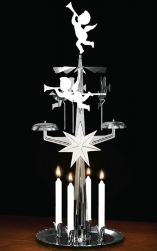 OMNI 9011N Swedish Design Nickel Angel Chime with Candles