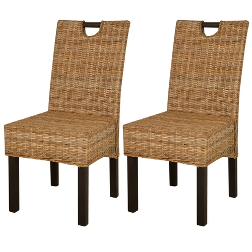Dining Chair 4 pcs Kubu Rattan Mango Wood