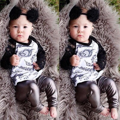 2016 Newborn Baby Boy Girl Clothes Lace Feather