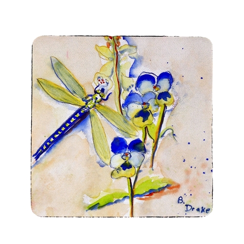Betsy Drake CT387 Blue Dragonfly Coaster - Set of 4