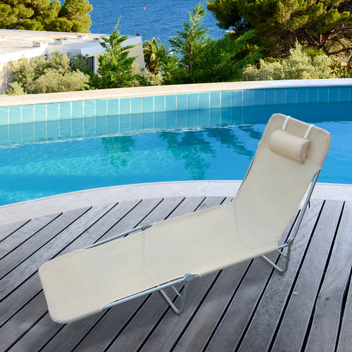 Outsunny Adjustable Back Relaxer Sun Bed Garden Lounger Recliner Chair