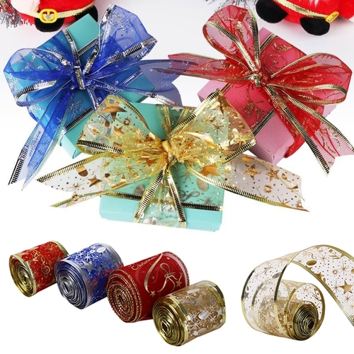 2M Christmas Ribbons Glitter Ribbon Holiday Decor