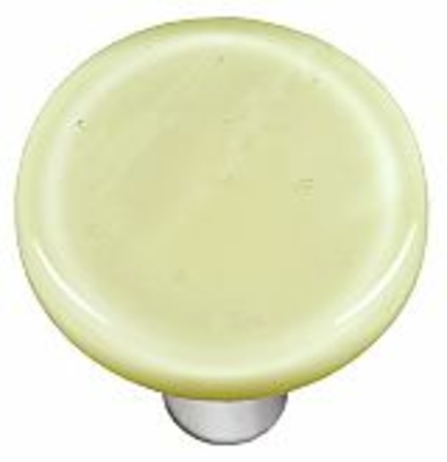 Hot Knobs HK1039-KRA French Vanilla Round Glass Cabinet Knob - Aluminu