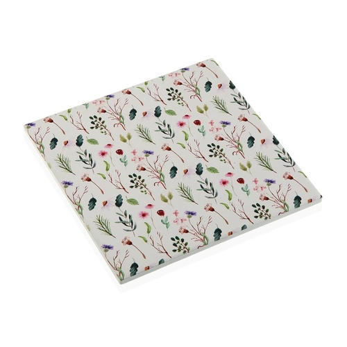 Table Mat Versa Sansa Flowers Ceramic (20 x 20 cm)