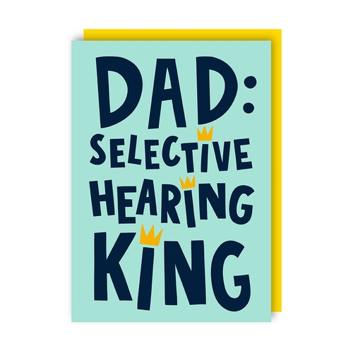 Selective Hearing Funny Father's Day Card (Pack of 6)