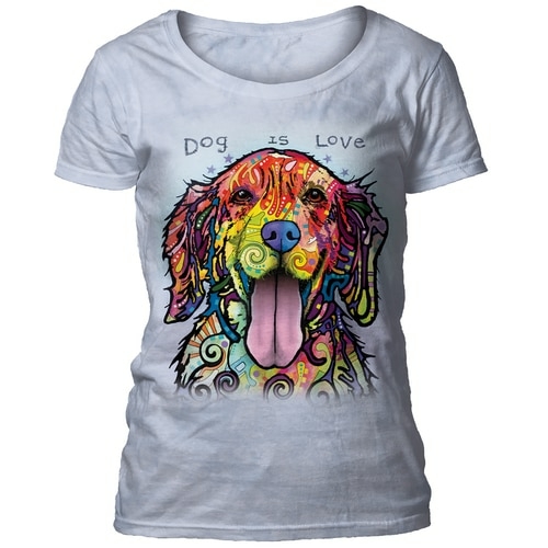 The Mountain 27417703813 Dog Is Love Ladies Scoop Neck T-Shirt - Blue 