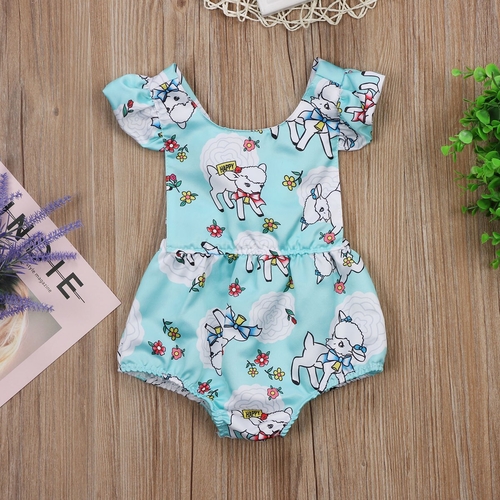 2018 Toddler Newborn Baby Girls Cartoon Bodysuit