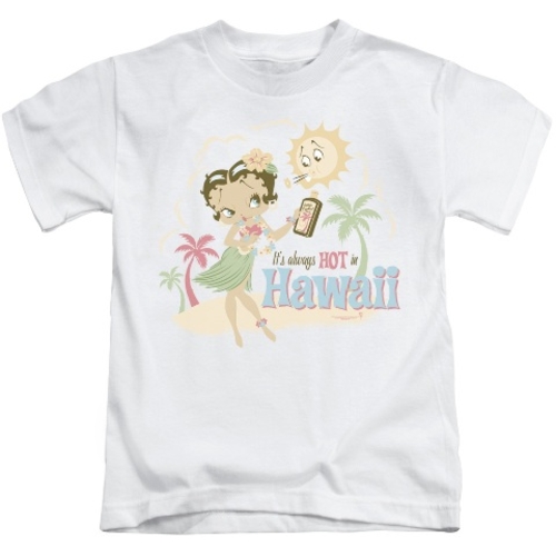 Trevco Boop-Hot In Hawaii - Short Sleeve Juvenile 18-1 Tee - White- Sm