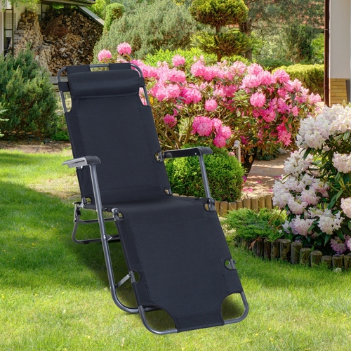 Outsunny Folding Chaise Lounge Chair Portable Adjustable Recliner Sun