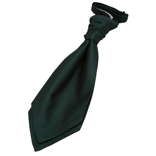 Greek Key Pre-Tied Ruche Cravat - Boys - Dark Green