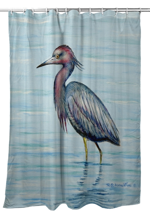 Betsy Drake SH492 70 x 72 in. Dicks Little Blue Heron Shower Curtain