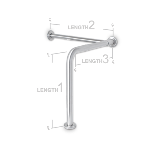 AJW UG20-Q333028 33 X 30 X 28 In. Concealed Set Screw Flange Grab Bar 