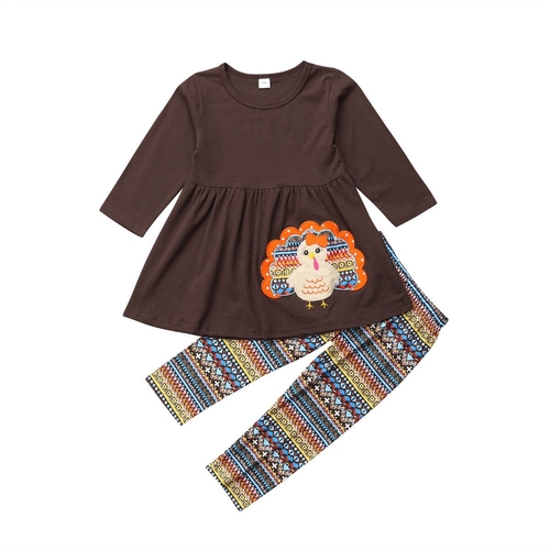 2019 Kids Baby Girl Thanksgiving Clothes Set