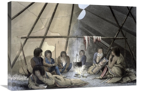 Global Gallery GCS-277600-30-142 30 in. Interior of a Cree Indian Tent