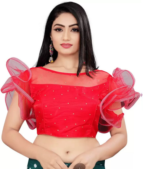 Solid Crop Top For Women And Girls Red