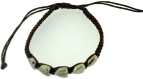 Solid Rock Jewelry 144583 Dark Brown Adjustable Friendship with Hearts