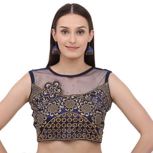 Solid Crop Top For Women And Girls Navy Blue