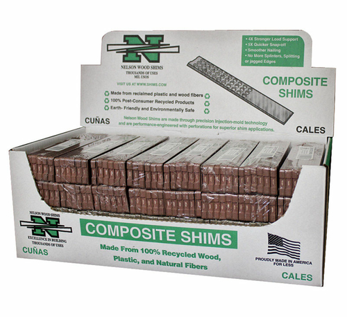 Airmark WC8-12-32-78L 8 in. Composite Shims - Brown- pack of 32