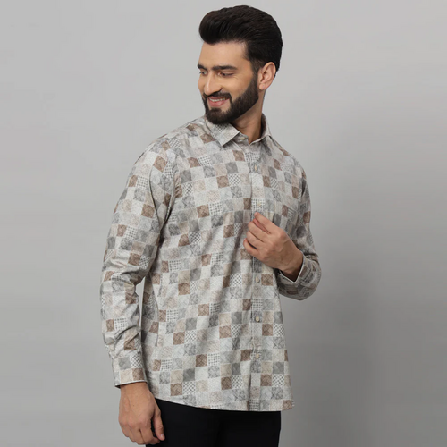 Men Boho Full Sleeve Shirt Cotton Fabric Casual Shirt (Size-M)