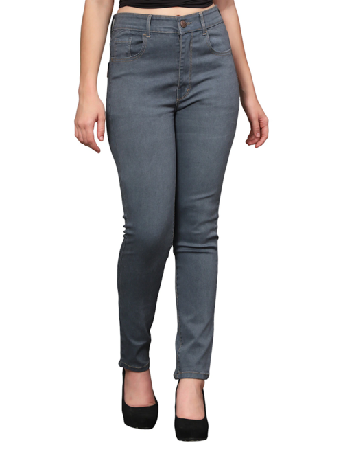 Women High Rise Denim Jeans(Size28)(Colorgrey)