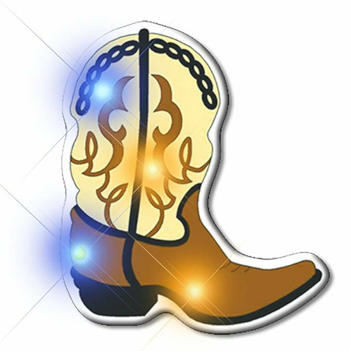 Blinkee 3335000 Brown Cowboy Boot Flashing Body Light Lapel Pins