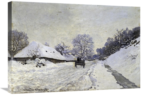Global Gallery GCS-278707-30-142 30 in. Snow-Covered Road at Honfleur 