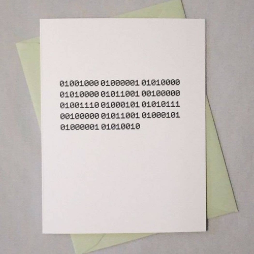 Happy New Year Binary Code Card