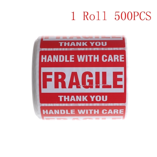 500Pcs/Roll Fragile Shipping Mailing Handle With