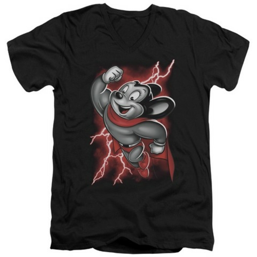 Trevco Mighty Mouse-Mighty Storm - Short Sleeve Adult 30-1 Tee - Black